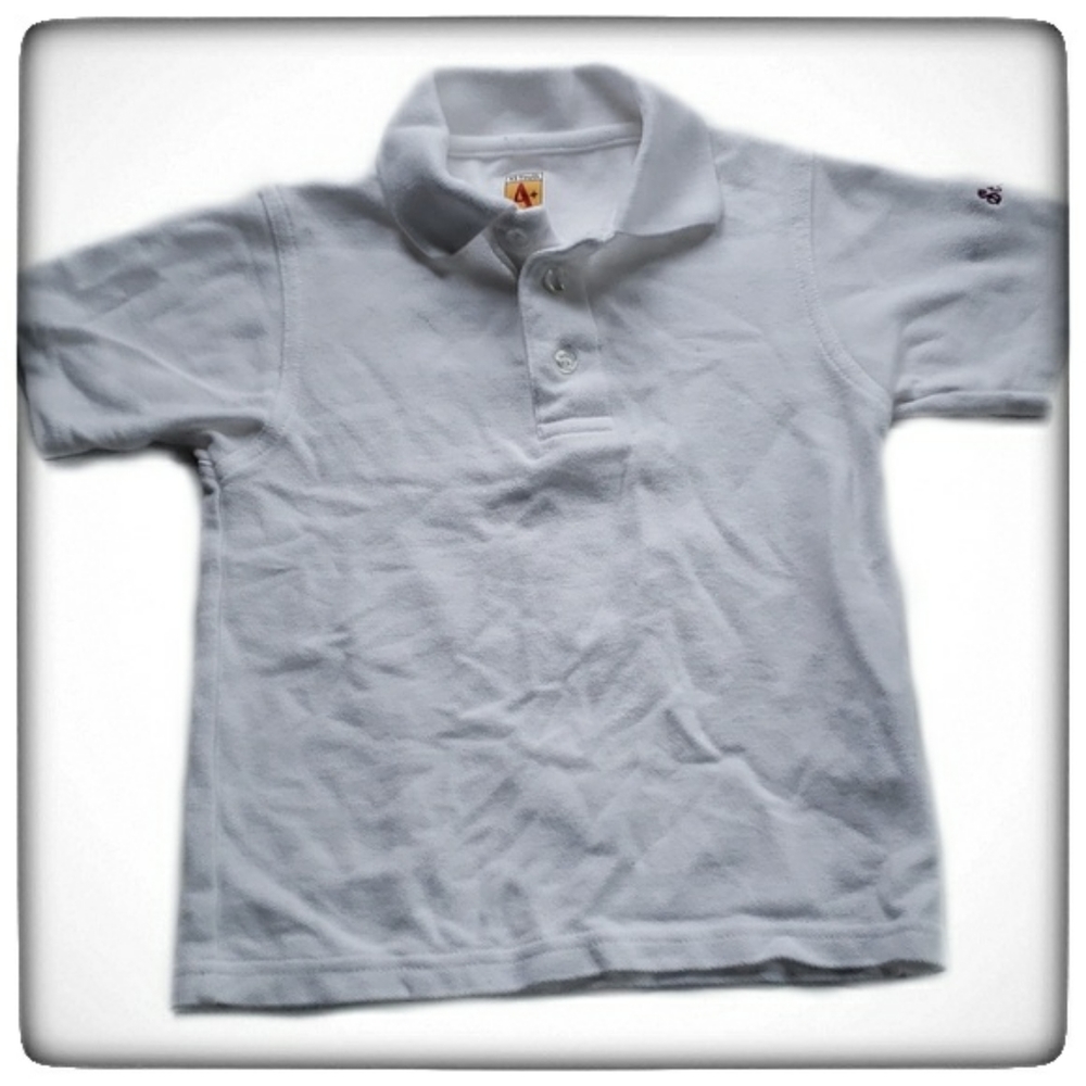 Boys White Uniform Polo School Shirt-Size XS